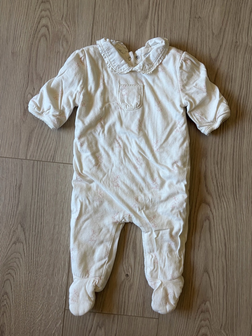 GAP Cream Footed One-Piece with Ruffle Collar